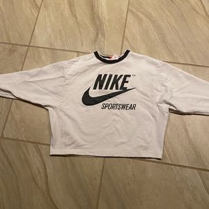 White Nike Cropped Crewneck:) Beyond cute
